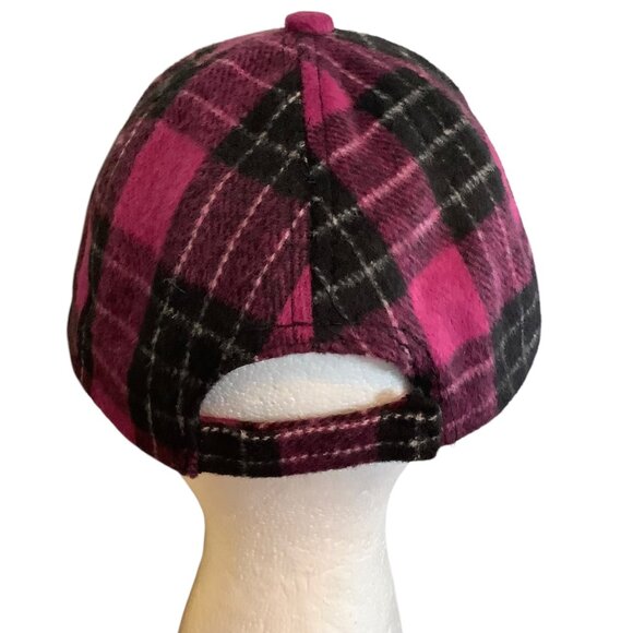Magid Hats Plaid Baseball Cap Hot Pink Black NEW Adult Adjustable NWT - Picture 3 of 6